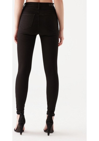 Renk Vermeyen Siyah Süper Skinny Jeans Kot Pantolon (Dar Kalıp) indirimleri