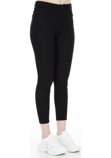 Solmayan Siyah Süper Skinny Jeans Kot Pantolon (Kömür Karası) modelleri
