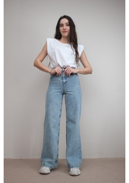 Mavi Kar Yıkamalı Salaş Bol Paça Kot Pantolon Wide Leg Jeans indirimleri