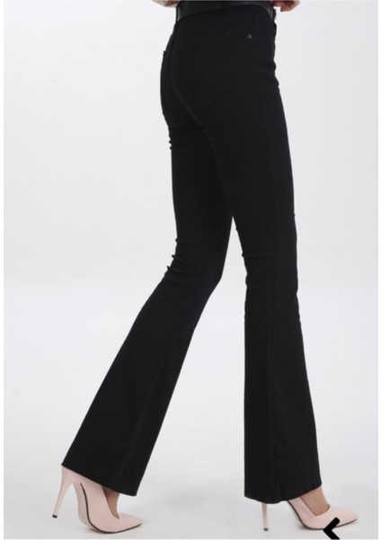 Solmaz Kumaş Flare Jeans Renk Vermeyen Ispanyol Paça Kot Pantolon