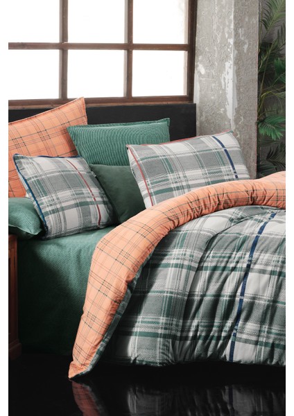 Helge Yeşil Çift Kişilik %100 Pamuk Flanel (Pazen) Nevresim Takımı modelleri