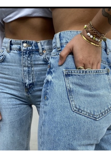 Plata Kar Yıkama Bol Paça Palazzo Model Kot Pantolon
