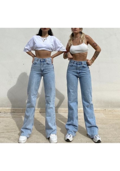 Plata Kar Yıkama Bol Paça Palazzo Model Kot Pantolon fırsatları
