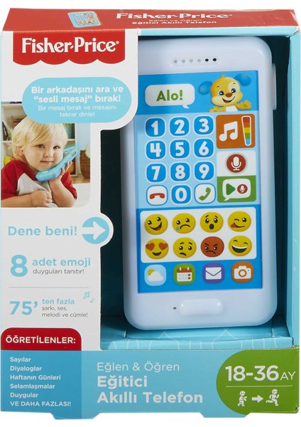 Eğlen & Öğren İnteraktif Akıllı Telefon (Türkçe); Emojili; Sesli Mesaj Kaydeder; Hava Durumunu Sunar FPR25