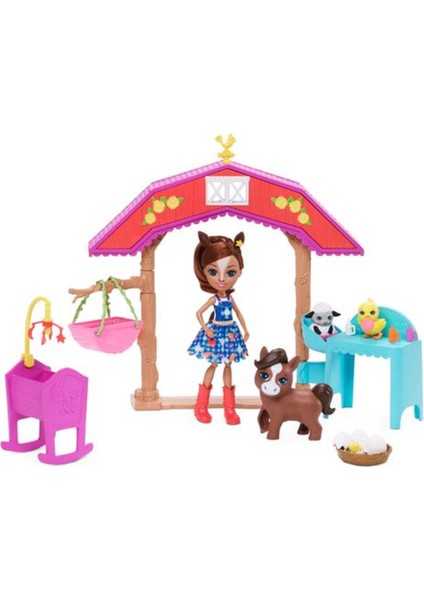 Çiftliği Oyun Seti, Sevimli At Haydie Bebek (15 cm), At Trotter, 3 Ek Hayvan Figürü ve 10'dan Fazla Aksesuarıyla GJX23
