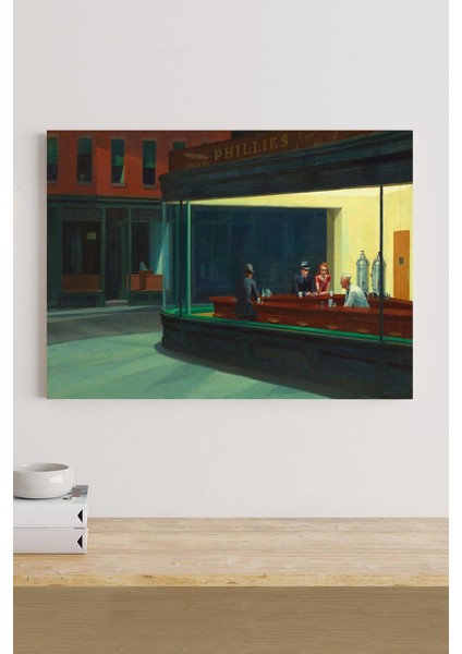 Nighthawks-Gece Kuşları-Edward Hopper Sanatsal Kanvas Tablo