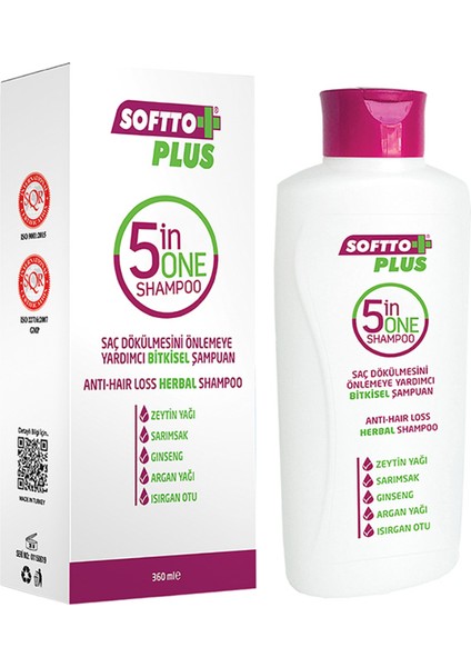 Softto Plus 5 In 1 Dökülme Önleyici Şampuan 360 Ml