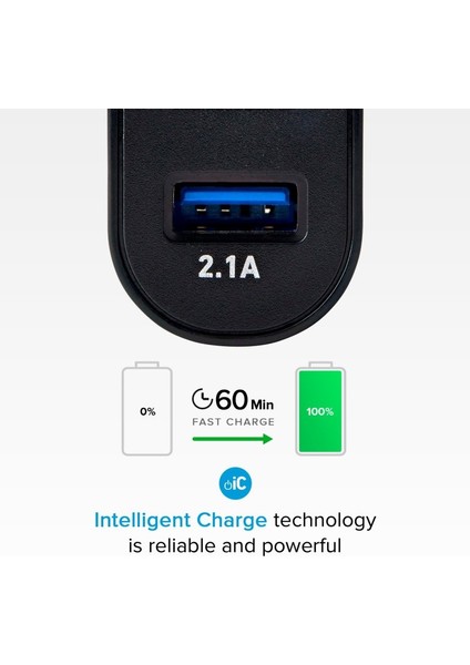 2xusb-A Hızlı Seyahat Şarj Cihazı-Siyah