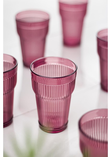 Akrilik Mürdüm Tekli Uzun Bardak & Su Meşrubat Bardağı 400 ml ( Cam Değildir )