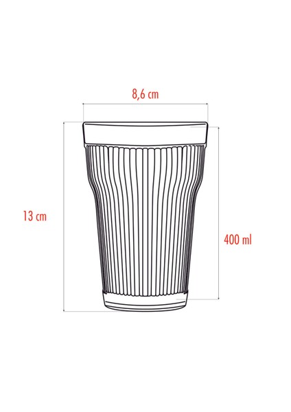 Akrilik Mürdüm Tekli Uzun Bardak & Su Meşrubat Bardağı 400 ml ( Cam Değildir )