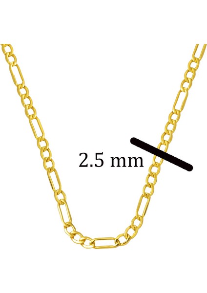45 cm 14 Ayar Altın Zincir (2,5 mm Enli) indirimleri