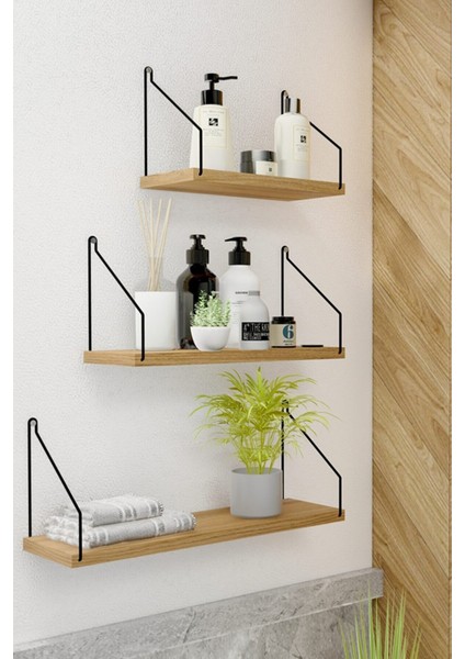 3'lü Duvar Rafı Uçan Raf Seti