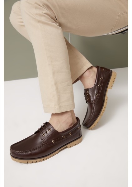 , Erkek Hakiki Deri Ayakkabı 123984 K03 Kahve fiyatları