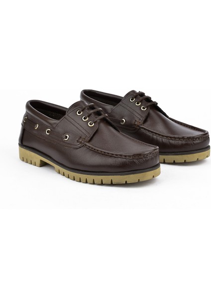 , Erkek Hakiki Deri Ayakkabı 123984 K03 Kahve fırsatları