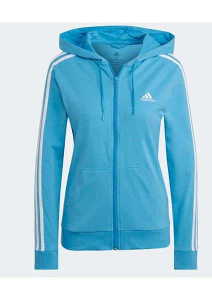 Essentials Single Jersey 3-Stripes Full-Zip Kapüşonlu Üst HL2057 fırsatları