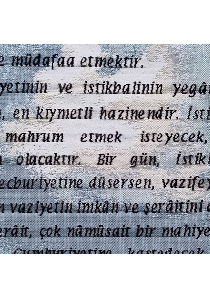 Niva Goblen Niva F42 Dokuma Goblen Kumaş -Atatürk'ün Gençliğe Hitabesi- 50 x 80