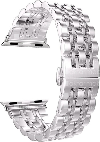 Apple Watch Ultra 49 mm Uyumlu Metal Kordon Premium Paslanmaz Çelik Kayış