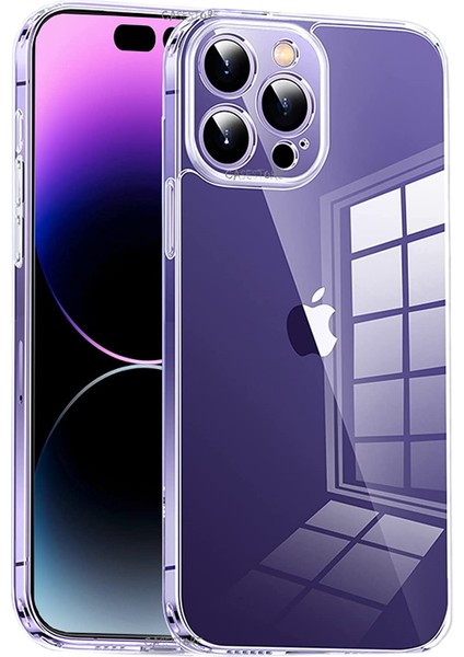 Apple Iphone 14 Pro Uyumlu Kılıf Kamera Lens Korumalı Sararma Yapmaz Ultra Ince Zar Kapak Crystal Clear Şeffaf Tpu Pc Hayalet Kapak