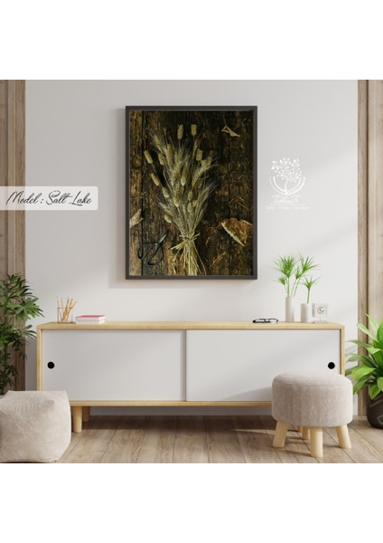 Metal Çerçeveli Gerçek Camlı Tablo Saltlake 1li Set