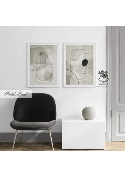 Metal Çerçeveli Gerçek Camlı Tablo Basel 2 Li Set