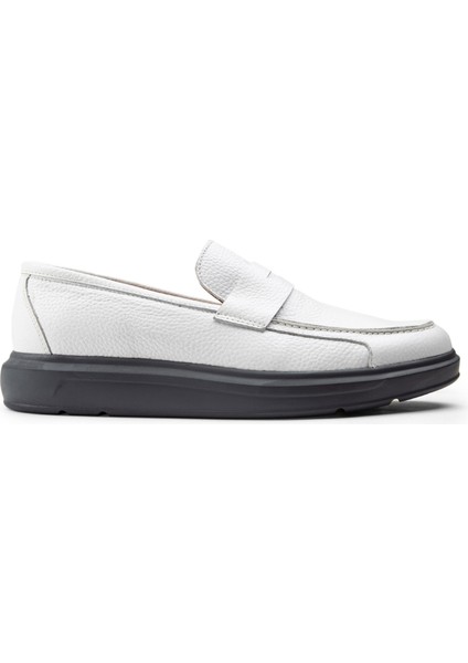 Hakiki Deri Beyaz Comfort Erkek Loafer