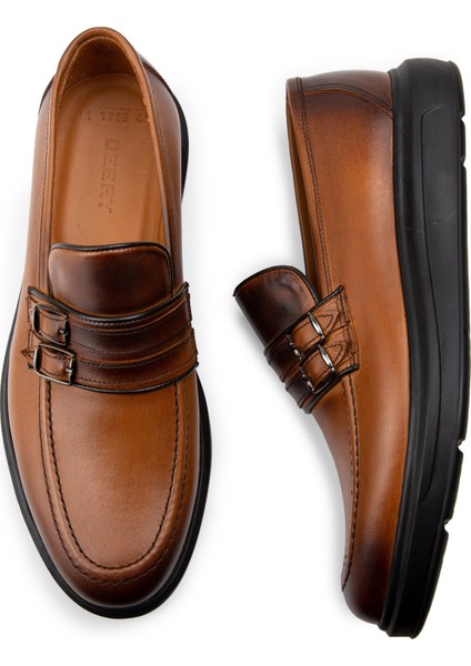 Hakiki Deri Taba Rengi Comfort Erkek Loafer fırsatları