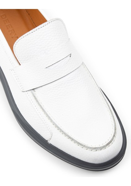 Hakiki Deri Beyaz Comfort Erkek Loafer indirimleri