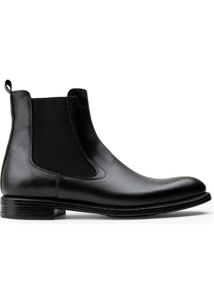 Hakiki Deri Siyah Erkek Chelsea Bot