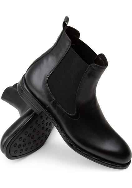 Hakiki Deri Siyah Erkek Chelsea Bot modelleri