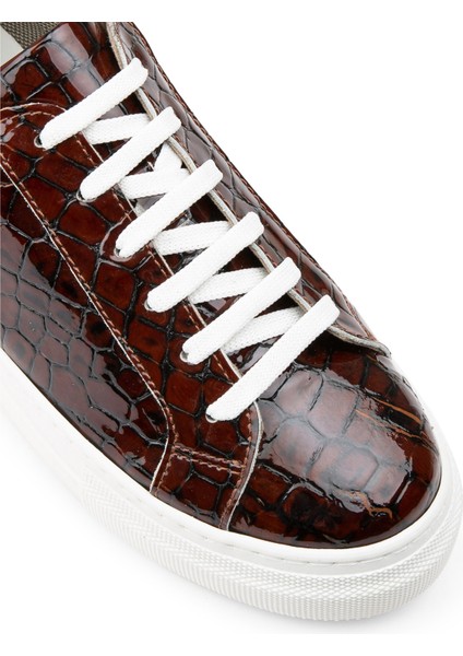 Hakiki Rugan Kahverengi Sneaker Kadın Ayakkabı indirimleri