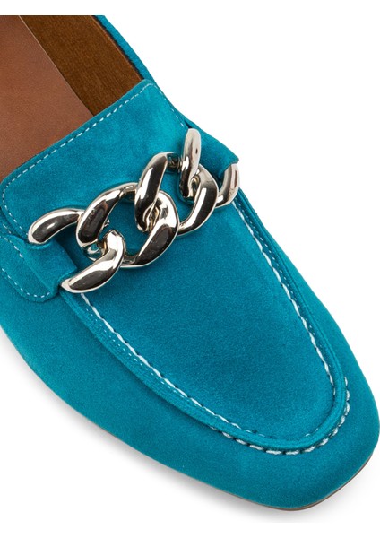 Hakiki Süet Turkuaz Tokalı Kadın Babet indirimleri