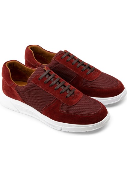Hakiki Süet Bordo Sneaker Erkek Ayakkabı