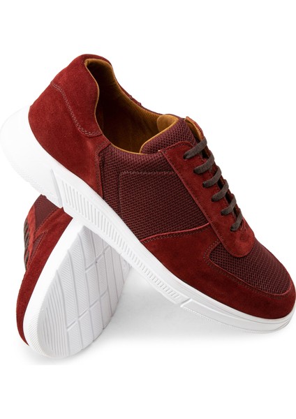 Hakiki Süet Bordo Sneaker Erkek Ayakkabı