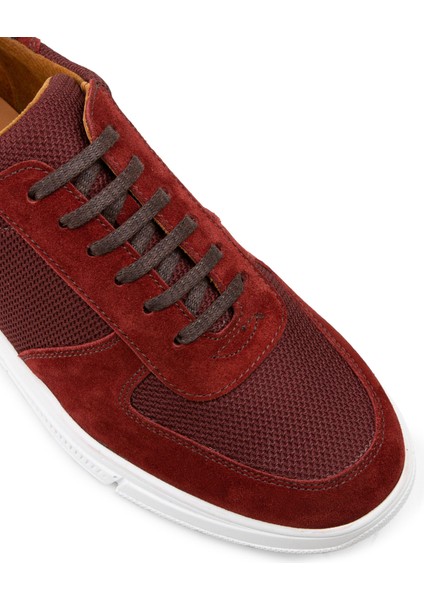 Hakiki Süet Bordo Sneaker Erkek Ayakkabı