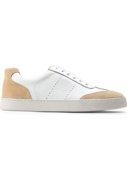 Hakiki Deri Bej Sneaker Erkek Ayakkabı
