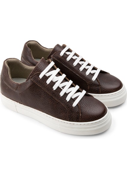 Hakiki Deri Kahverengi Sneaker Kadın Ayakkabı