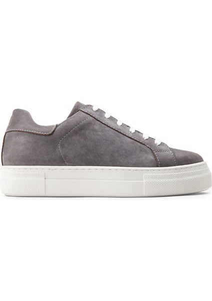 Hakiki Nubuk Gri Sneaker Kadın Ayakkabı