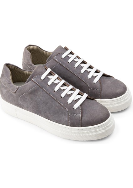Hakiki Nubuk Gri Sneaker Kadın Ayakkabı