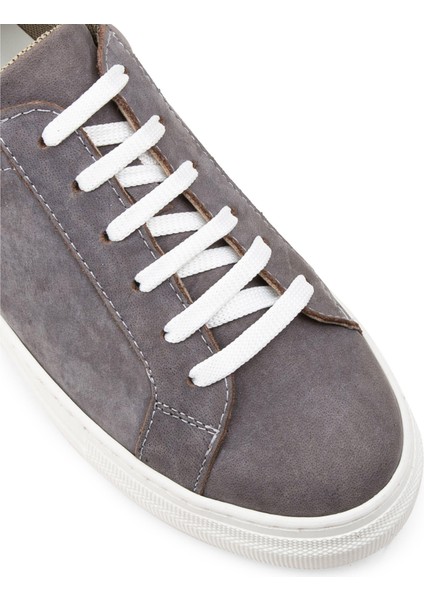 Hakiki Nubuk Gri Sneaker Kadın Ayakkabı