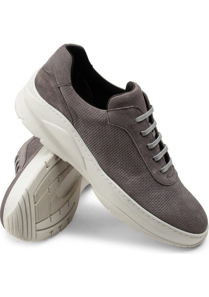 Hakiki Süet Gri Sneaker Erkek Ayakkabı