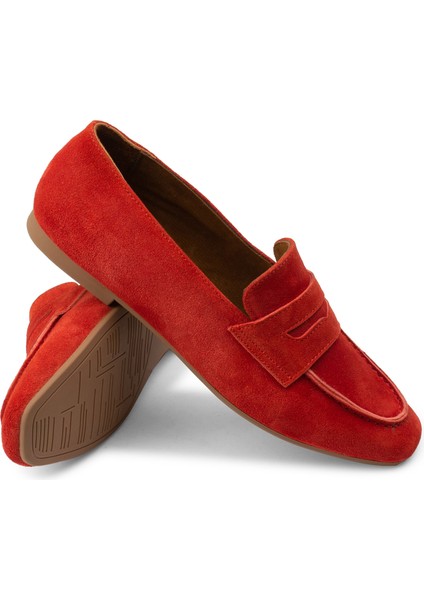 Hakiki Süet Kırmızı Kadın Babet modelleri