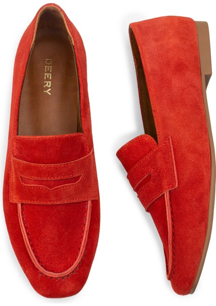 Hakiki Süet Kırmızı Kadın Babet fırsatları