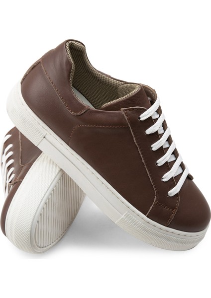 Hakiki Deri Kahverengi Sneaker Kadın Ayakkabı modelleri