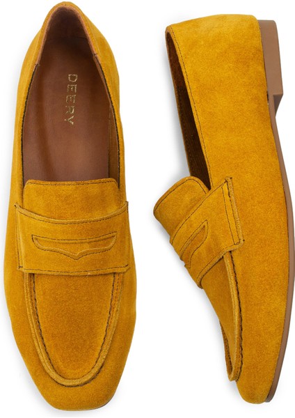 Hakiki Süet Sarı Kadın Babet fırsatları