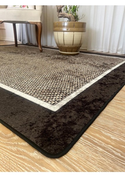 Liselda Model Hasır Jüt Sisal Bordürlü Görünümlü Dekoratif Halı