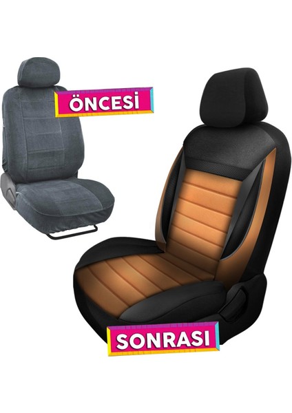 Fiat Palio Uyumlu Koltuk Kılıfı Enigma Serisi - Taba
