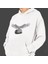 Kara Kartal Baskılı Cepli, Kapşonlu Beyaz Sweatshirt HK2165 1