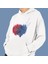 Bordo Mavi Fırtına Baskılı Cepli, Kapşonlu Beyaz Sweatshirt HK2161 1