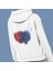 Bordo Mavi Fırtına Baskılı Cepli, Kapşonlu Beyaz Sweatshirt HK2161 2