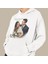 Kişiye Özel Fotoğraf Baskılı Cepli, Kapşonlu Beyaz Sweatshirt HK2156 1